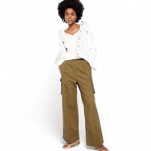 Old Navy Extra High Rise Wide Leg Cargo Pants Moss Green‎ Sz M